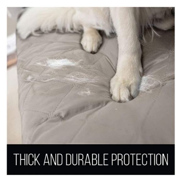 New!Sofa Shield Light Taupe Loveseat Tear Resistant Quilted REVERSIBLE Protector - Picture 4 of 7